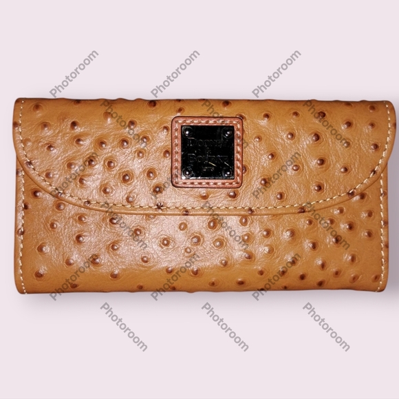 (NWT) DOONEY & BOURKE® Ostrich Continental Clutch - Tan - Picture 2 of 9